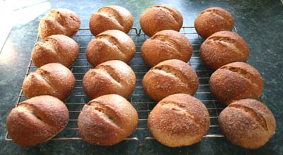 The wholemeal rolls fresh from
                the oven on the 20 March 2012