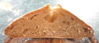 One of the loaves cut in half