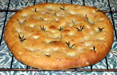 The focaccia cooling