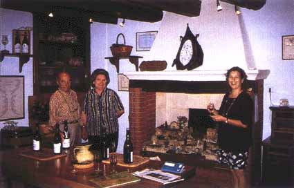 Roger and Marie-Thérèse Combe with Annie Davidson in the cave de dégustation